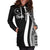 Chuuk Women's Hoodie Dress - White Polynesian Tentacle Tribal Pattern - Polynesian Pride