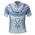 Hawaiian Kanaka Map Football Jersey Polo Shirt White and Blue Roger Style - Polynesian Pride