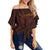 Hawaii Kanaka Polynesian Women's Off Shoulder Wrap Waist Top - Stronge Style - AH Female Brown - Polynesian Pride