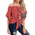 Hawaii Hibiscus Polynesian Women's Off Shoulder Wrap Waist Top - Melio Style - AH Female Orange - Polynesian Pride