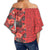 Hawaii Hibiscus Polynesian Women's Off Shoulder Wrap Waist Top - Melio Style - AH - Polynesian Pride