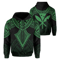 Hawaii Polynesian Hoodie Limited Tab Style Green Black - Polynesian Pride