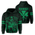 Polynesian King Kanaka Map Seal of Hawaii Hoodie Green Unisex Green - Polynesian Pride