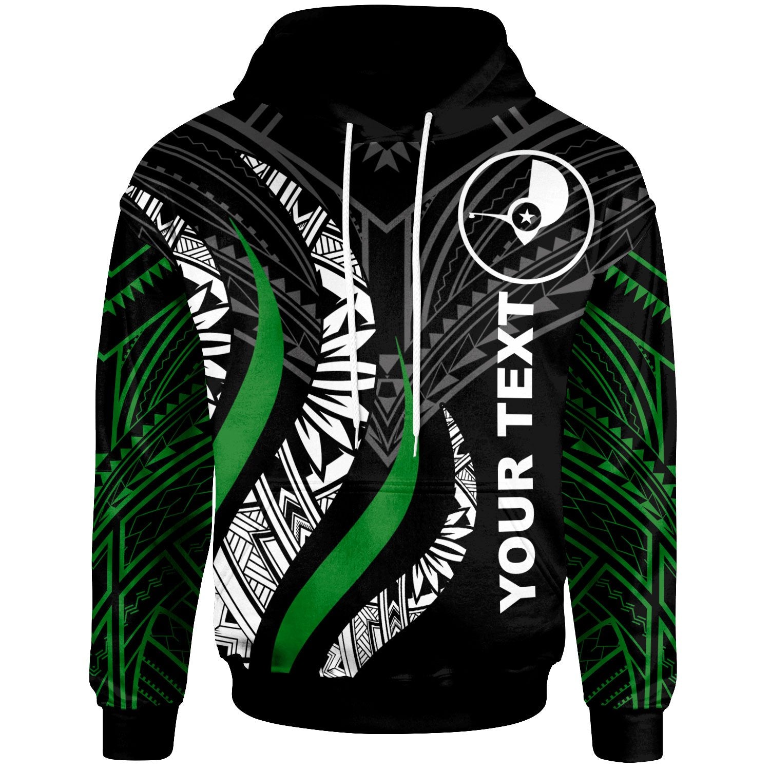 Yap Custom Hoodie Yap Strong Fire Pattern Unisex Black - Polynesian Pride