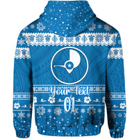 Custom FSM Yap Christmas Zip Hoodie Simple Style LT8 - Polynesian Pride