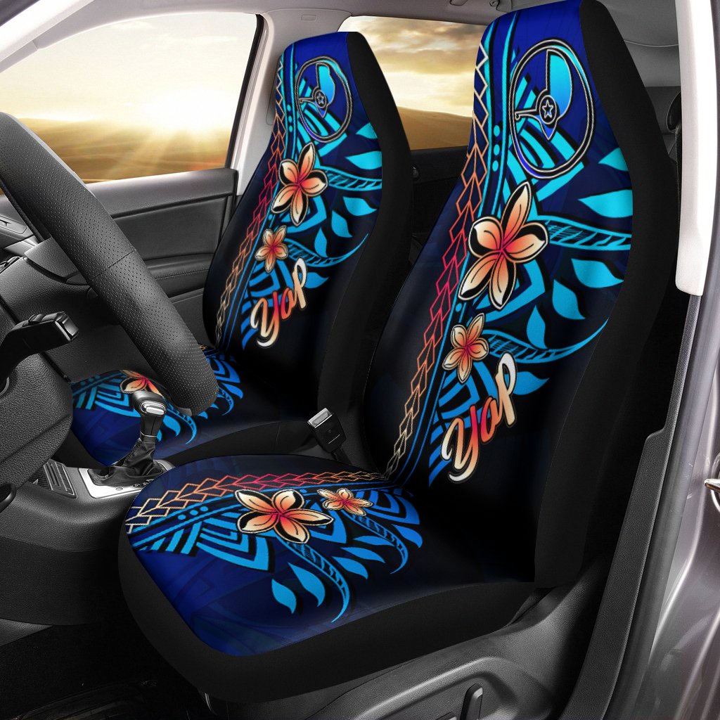 Yap Car Seat Covers - Vintage Tribal Mountain Universal Fit Vintage - Polynesian Pride