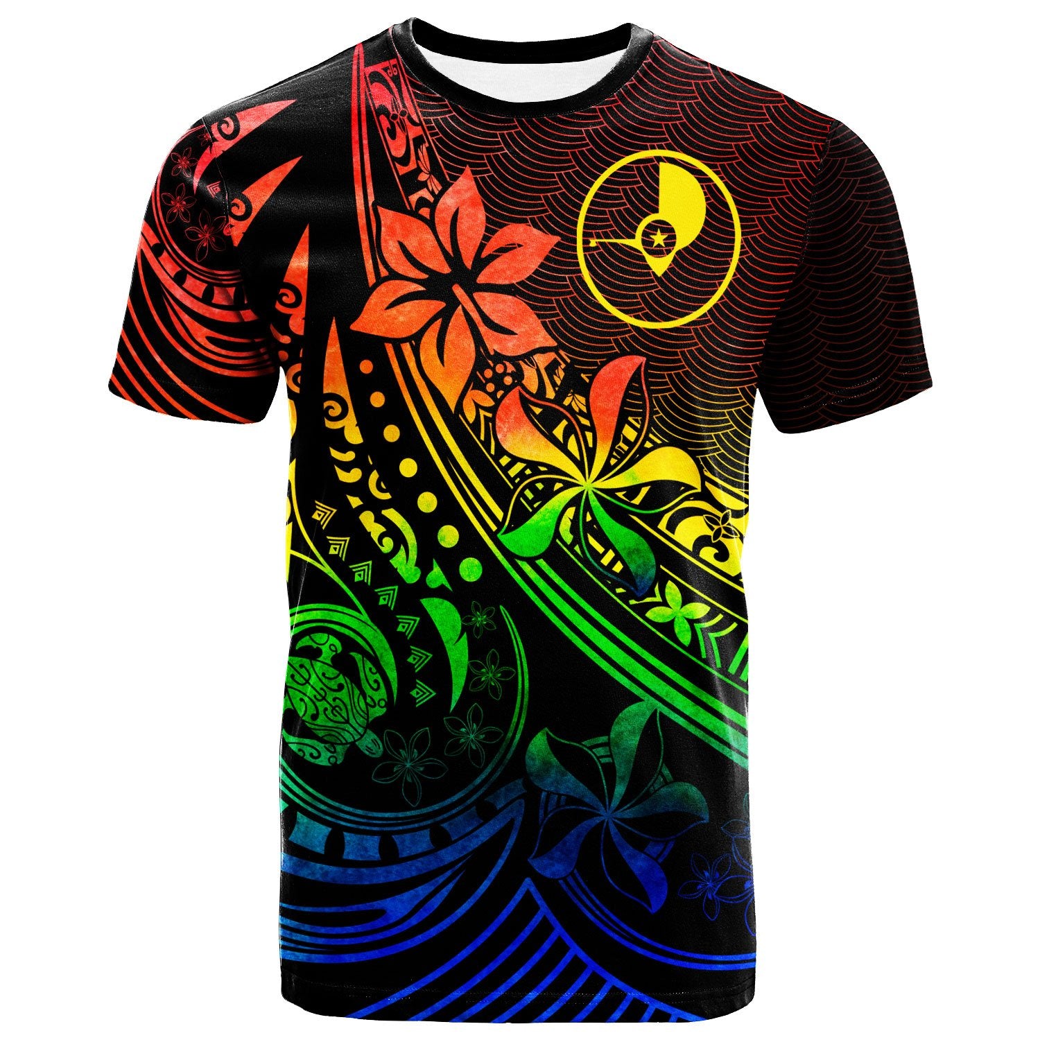 Yap T Shirt The Flow of The Ocean Rainbow Color Unisex Rainbow Color - Polynesian Pride