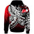 Yap Hoodie Tribal Jungle Pattern Red Color Unisex Red - Polynesian Pride