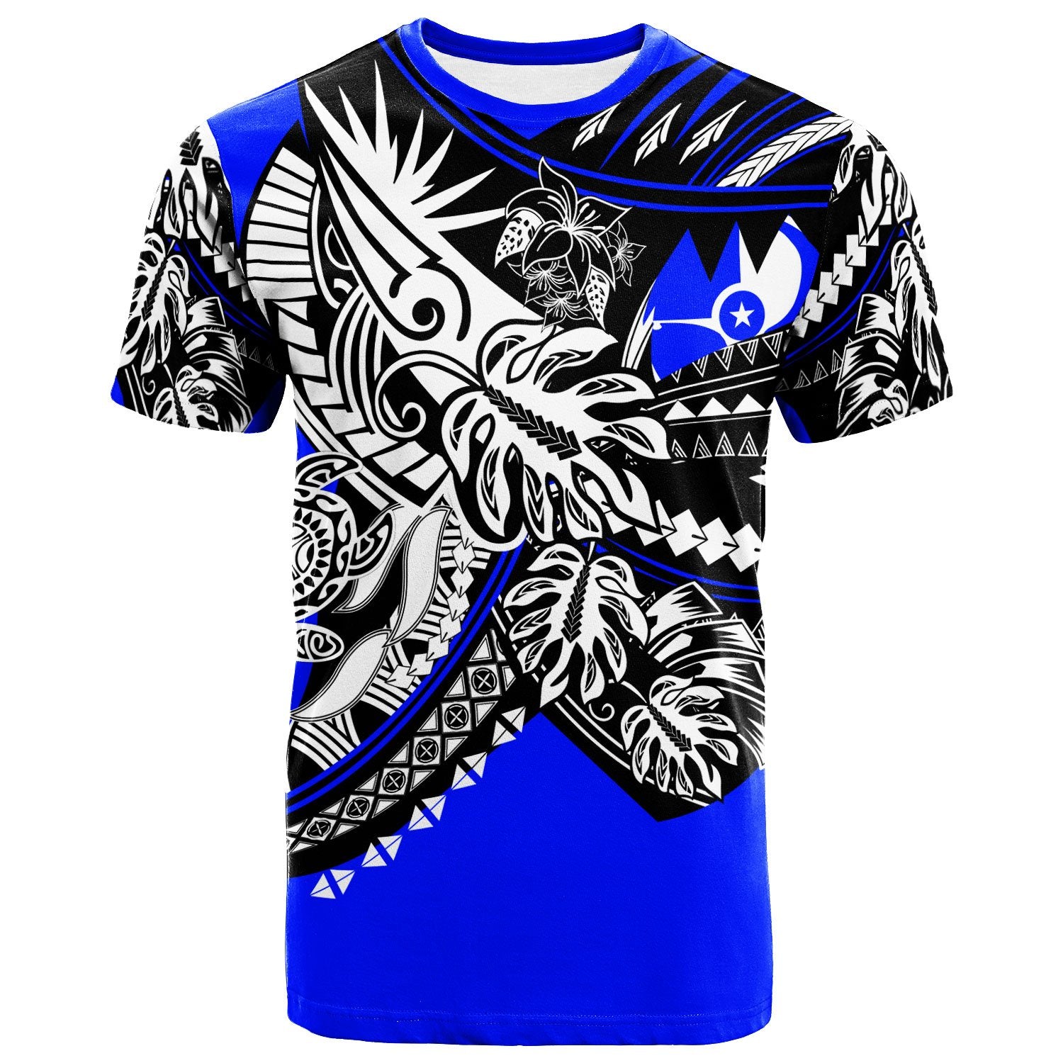 Yap T Shirt Tribal Jungle Blue Pattern Unisex Blue - Polynesian Pride