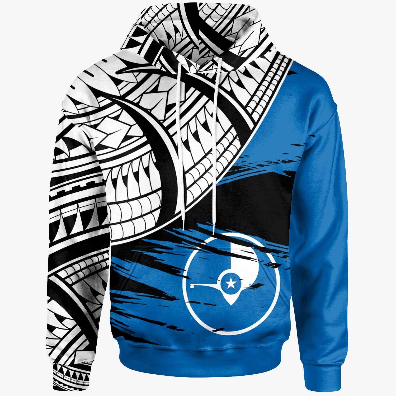 Yap Custom Hoodie Yap Flag Style With Claw Pattern Unisex Blue - Polynesian Pride