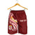 Fiji Custom Personalised Men's Short - Fiji Seal Polynesian Patterns Plumeria (Red) - Polynesian Pride