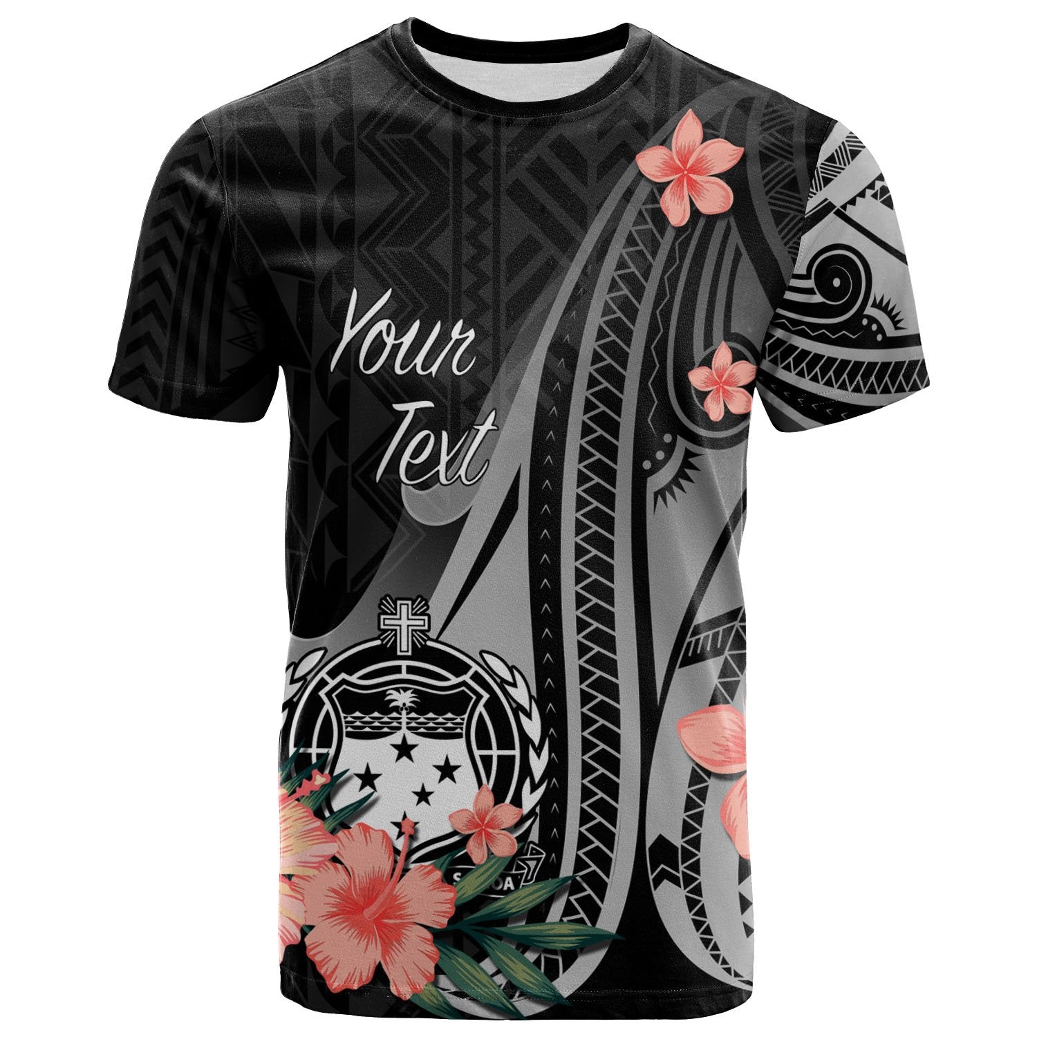 Samoa Custom T Shirt Polynesian Hibiscus Pattern Style Unisex Black - Polynesian Pride