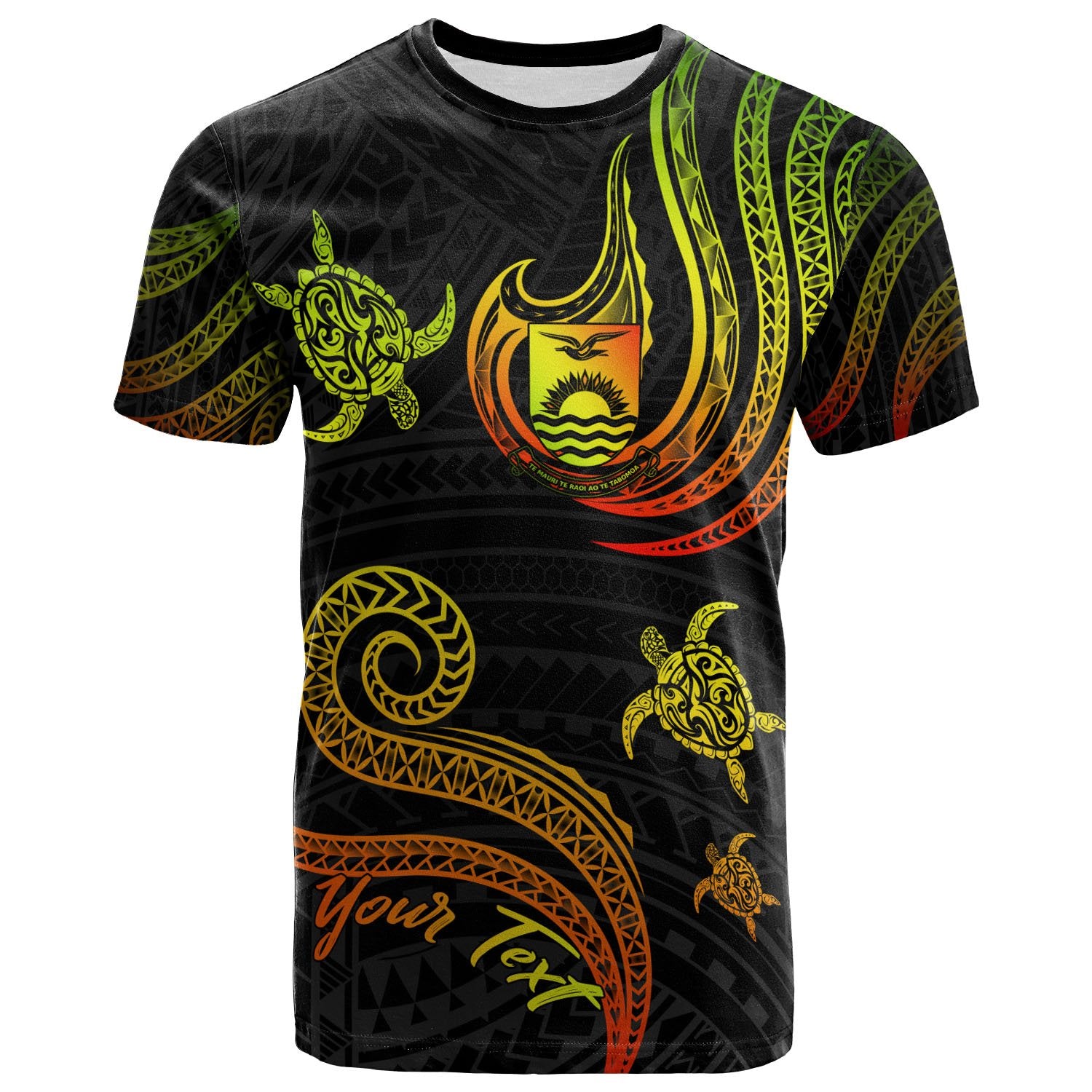 Kiribati Custom T Shirt Polynesian Turtle With Pattern Reggae Unisex Art - Polynesian Pride