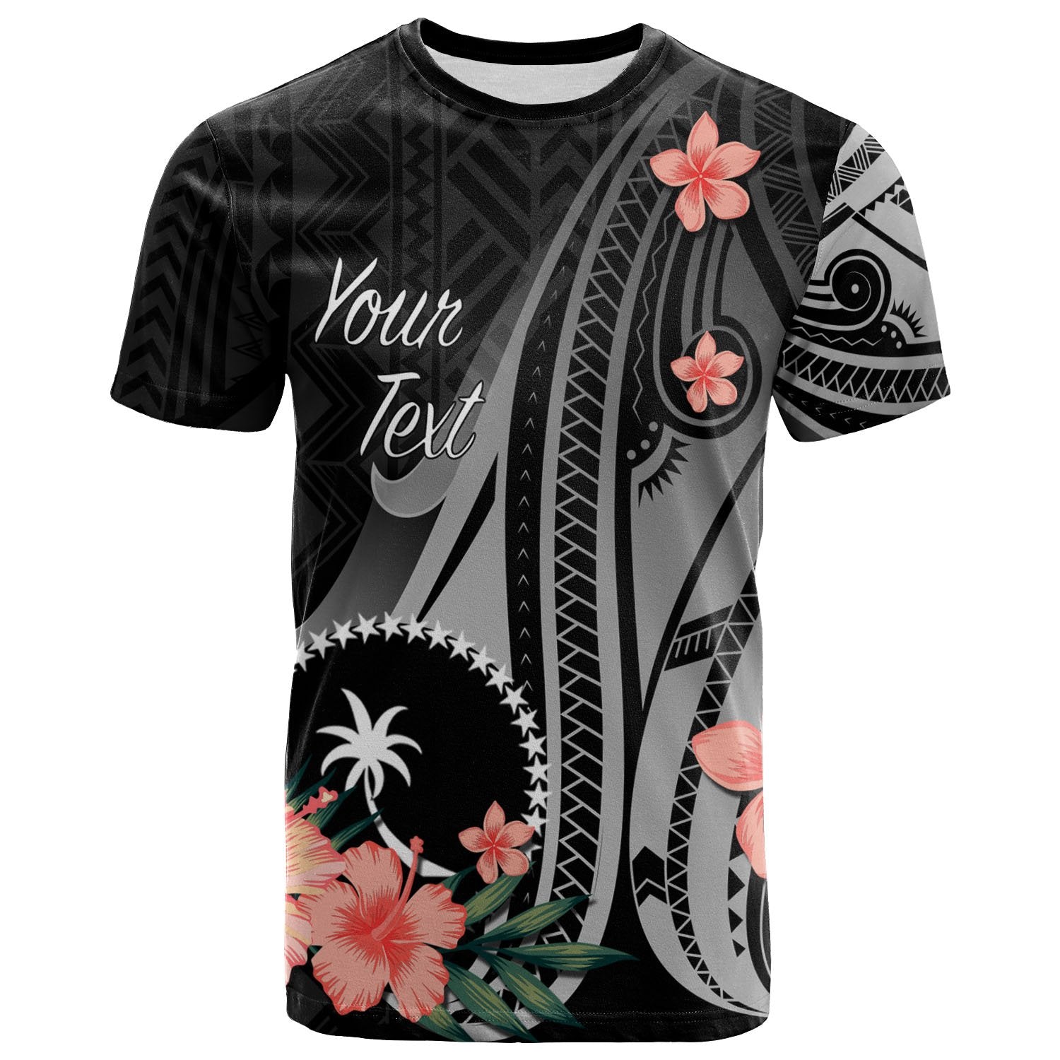 Chuuk T Shirt Polynesian Hibiscus Pattern Style Unisex Black - Polynesian Pride