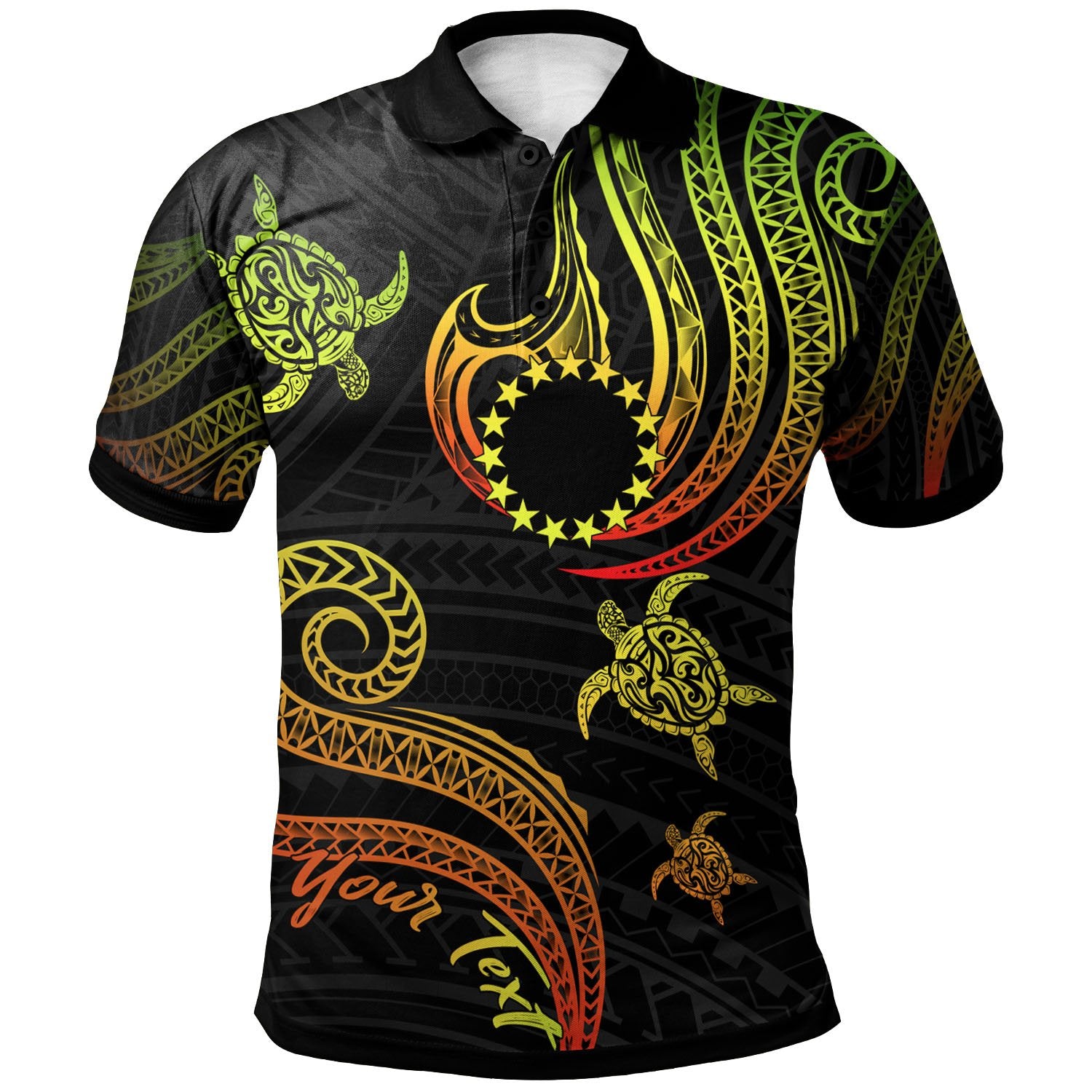 Cook Islands Custom Polo Shirt Polynesian Turtle With Pattern Reggae Unisex Reggae - Polynesian Pride