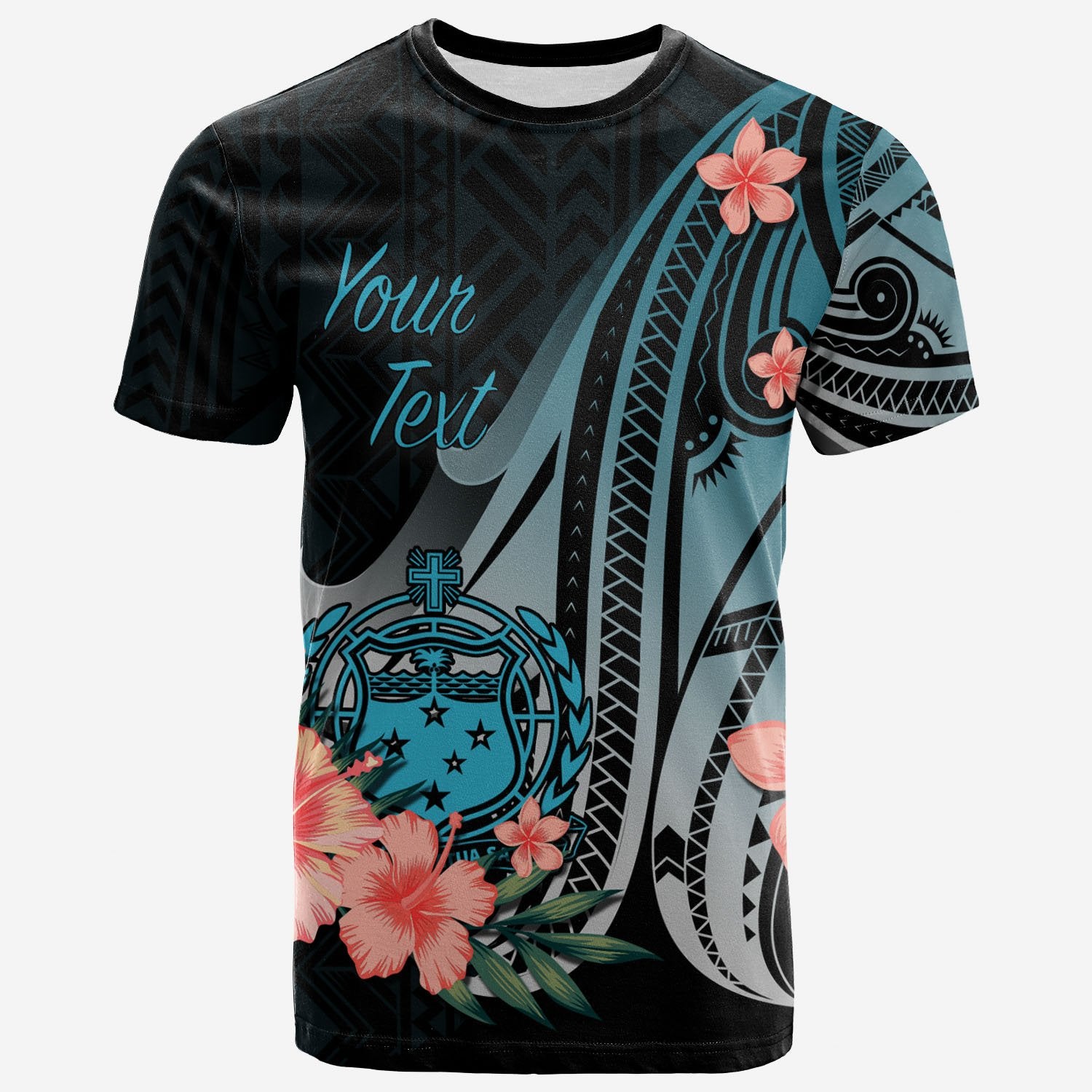 Samoa Custom T Shirt Turquoise Polynesian Hibiscus Pattern Style Unisex Art - Polynesian Pride