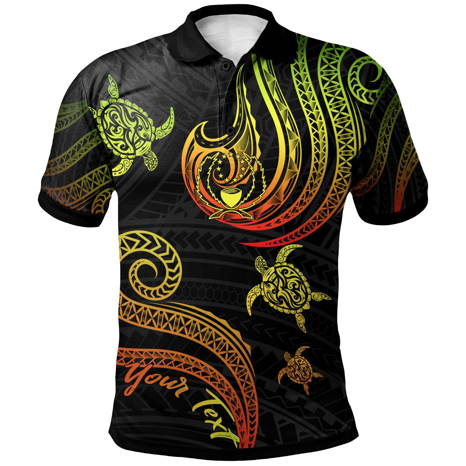 Pohnpei Custom Polo Shirt Polynesian Turtle With Pattern Reggae Unisex Reggae - Polynesian Pride