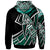 Niue Zip Hoodie Tribal Flower Special Pattern Green Color - Polynesian Pride