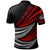 Tahiti Custom Polo Shirt Wave Pattern Alternating Red Color - Polynesian Pride