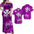 Custom Polynesian Matching Hawaiian Outfits For Couples Hawaiian Map with Kanaka Purple Flowers LT13 Purple - Polynesian Pride