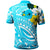 Vanuatu Polo Shirt Polynesian Pattern Aquamarine Stone Color - Polynesian Pride