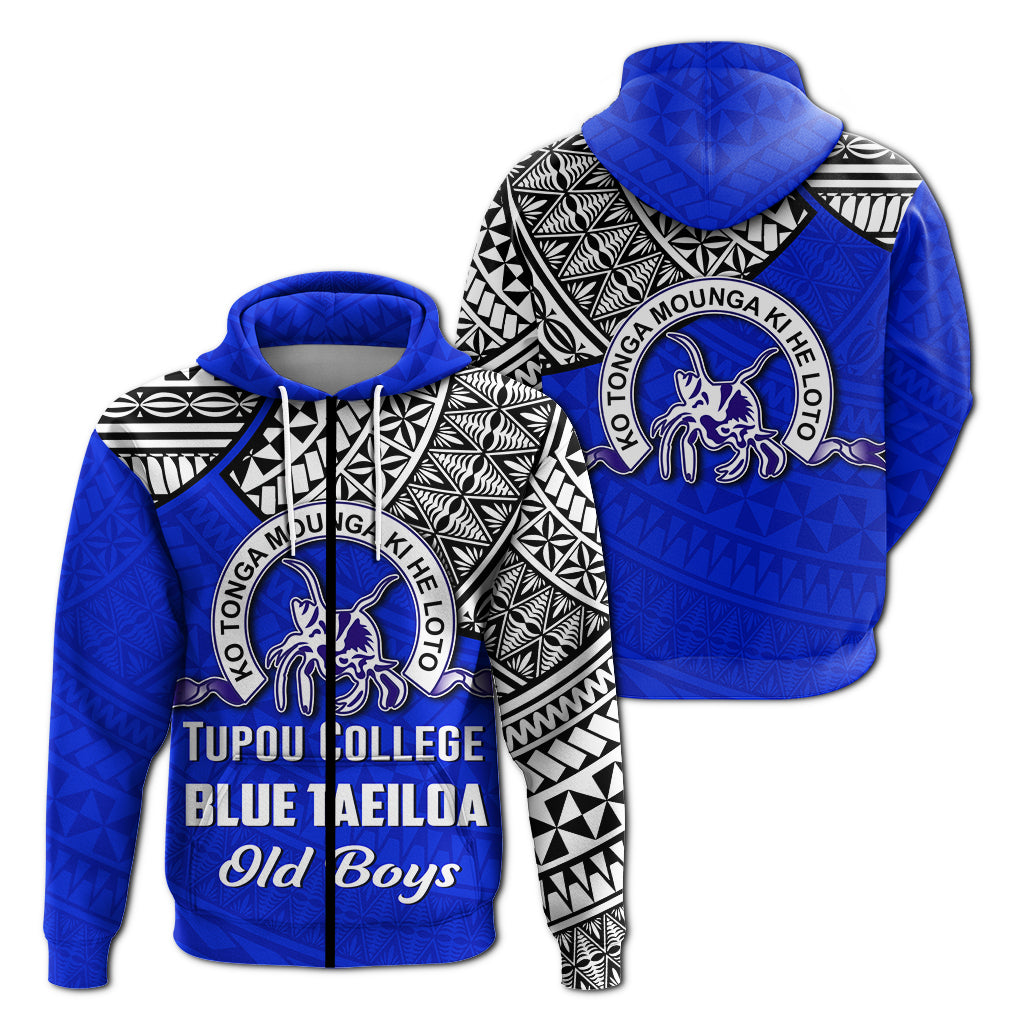 Tupou College BLUE TAEILOA Old Boys Zip Hoodie LT4 Unisex Blue - Polynesian Pride