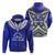 Custom Kolisi Ko Tupou College Tonga Zip Hoodie Polynesian Stylized Unisex Blue - Polynesian Pride