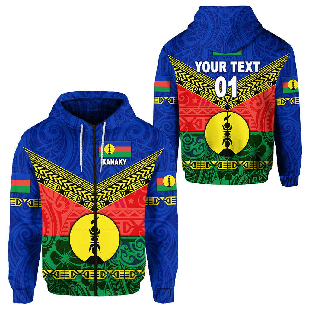 Custom New Caledonia Kanaky Zip Hoodie Kanaky Vibes LT8 Unisex Blue - Polynesian Pride