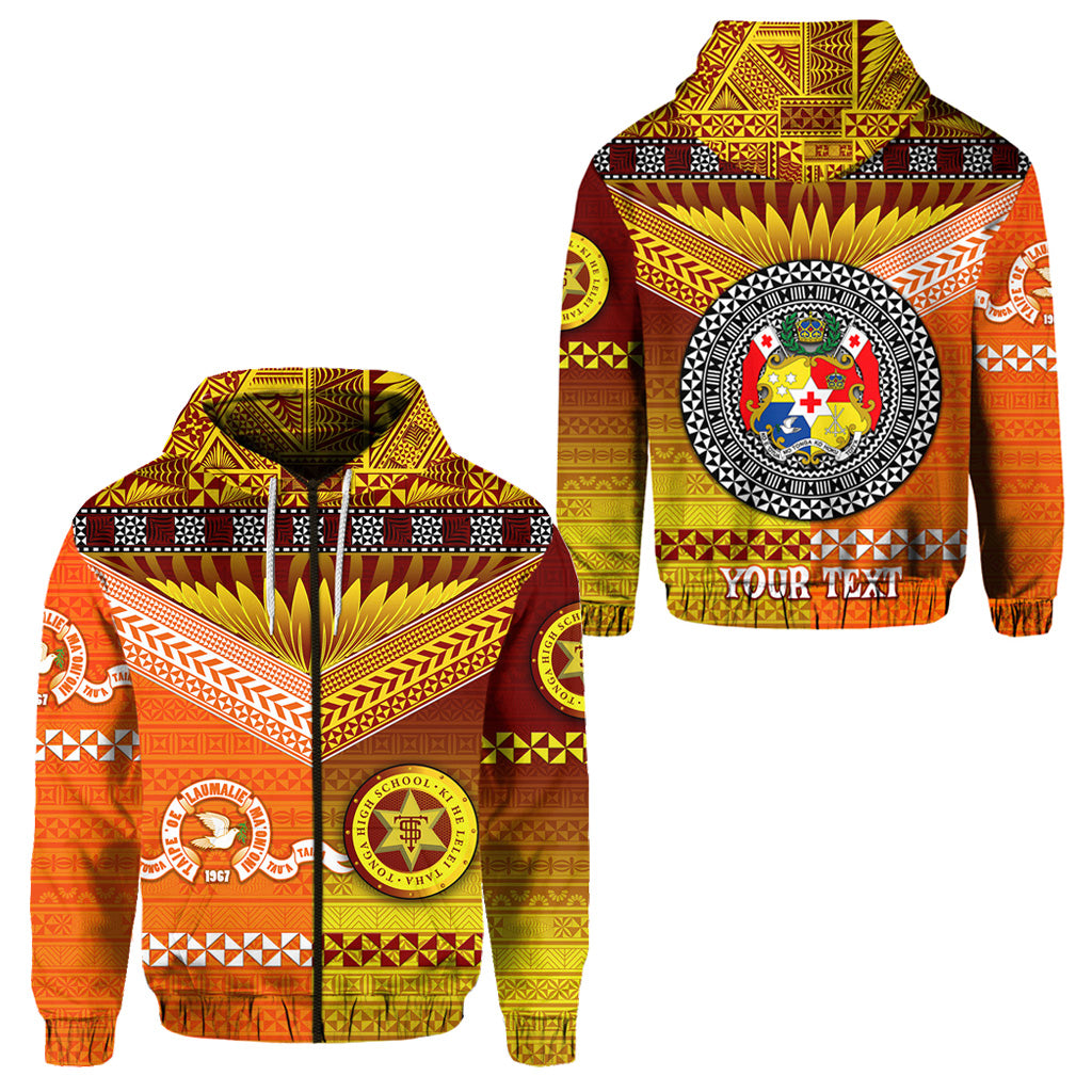 Custom Tonga Tailulu College and Tonga High School Hoodie Together Unique Style LT8 Zip Hoodie Orange - Polynesian Pride