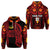 Custom Marquesas Islands Zip Hoodie Marquesan Tattoo Original Style Red LT8 - Polynesian Pride