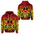 Custom Marquesas Islands Zip Hoodie Marquesan Tattoo Simple Style Gradient Red LT8 - Polynesian Pride