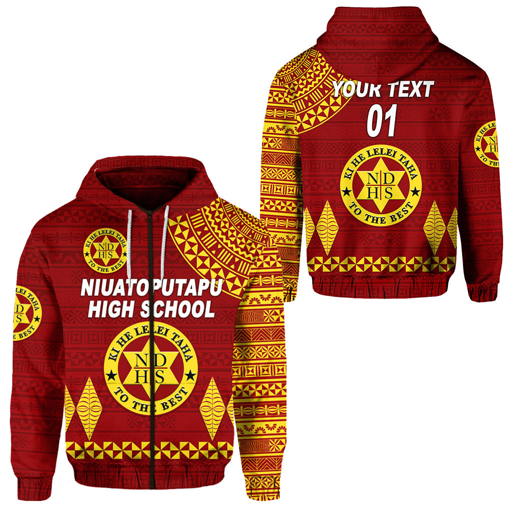 Custom Tonga Niuatoputapu High School Zip Hoodie Simple Style, Custom Text and Number LT8 Unisex Maroon - Polynesian Pride