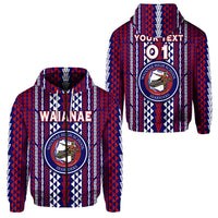 Custom Hawaii Waianae High School Zip Hoodie Seariders Simple Style LT8 Zip Hoodie Blue - Polynesian Pride