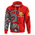 Custom Kolisi Tonga Zip Hoodie Mate Maa Tonga Polynesian Waves Style - Polynesian Pride