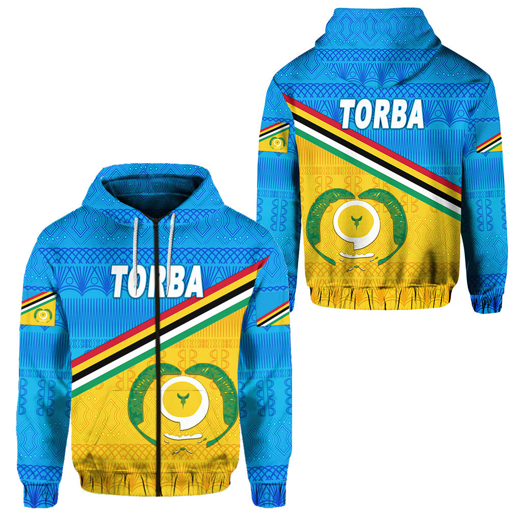Torba Province Zip Hoodie Vanuatu Pattern Traditional Style LT8 Unisex Blue - Polynesian Pride