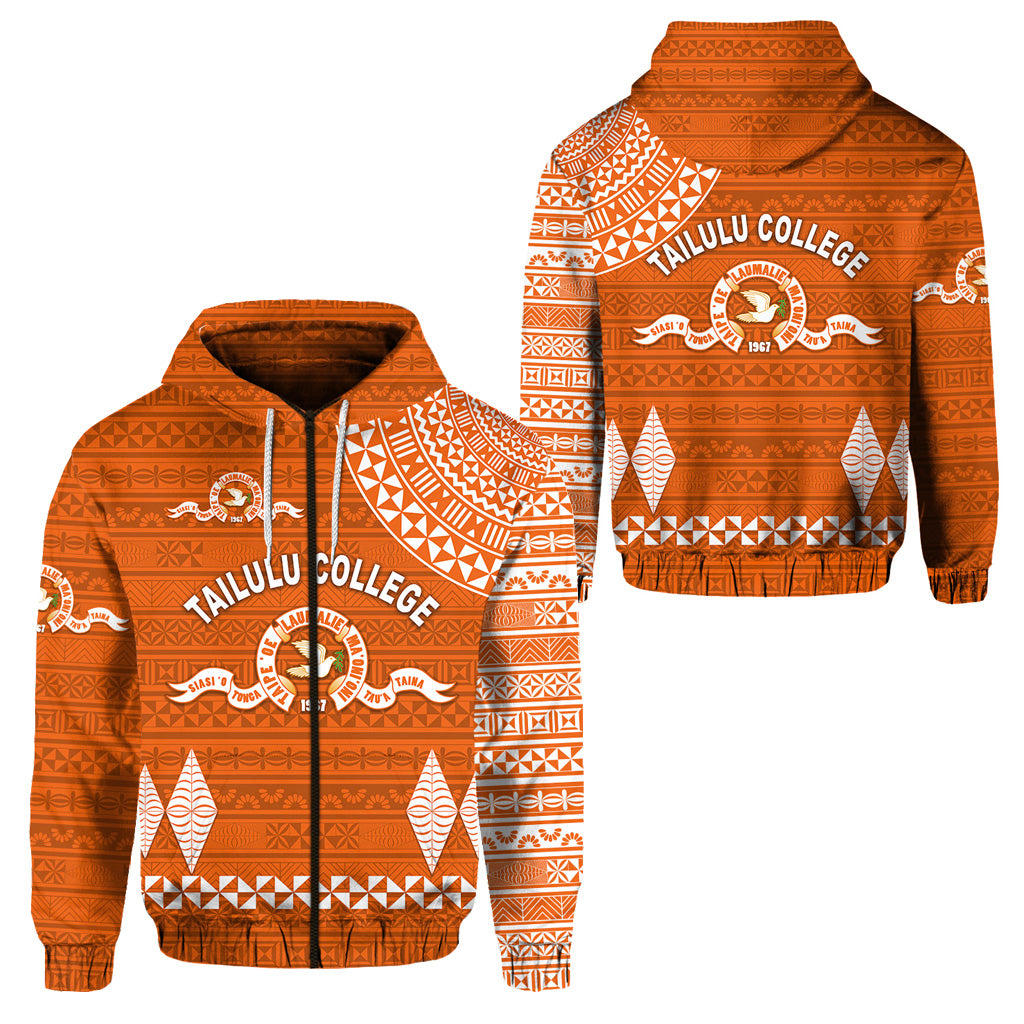 Tonga Tailulu College Zip Hoodie Simple Style LT8 Unisex Orange - Polynesian Pride