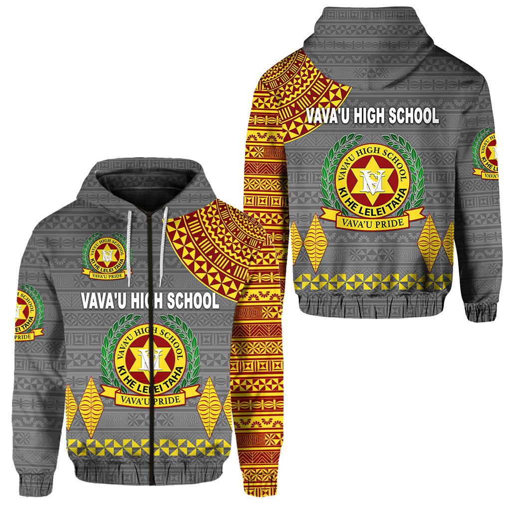 Tonga Vavau High School Zip Hoodie Simple Style Grey LT8 - Polynesian Pride