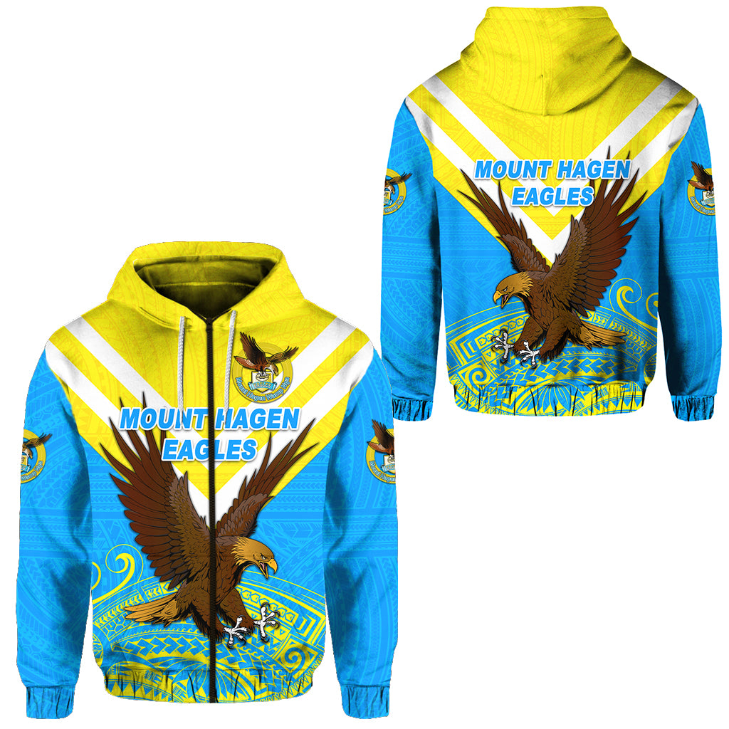 Papua New Guinea Mount Hagen Eagles Zip Hoodie Wamp Nga Rugby Blue LT8 Unisex Blue - Polynesian Pride