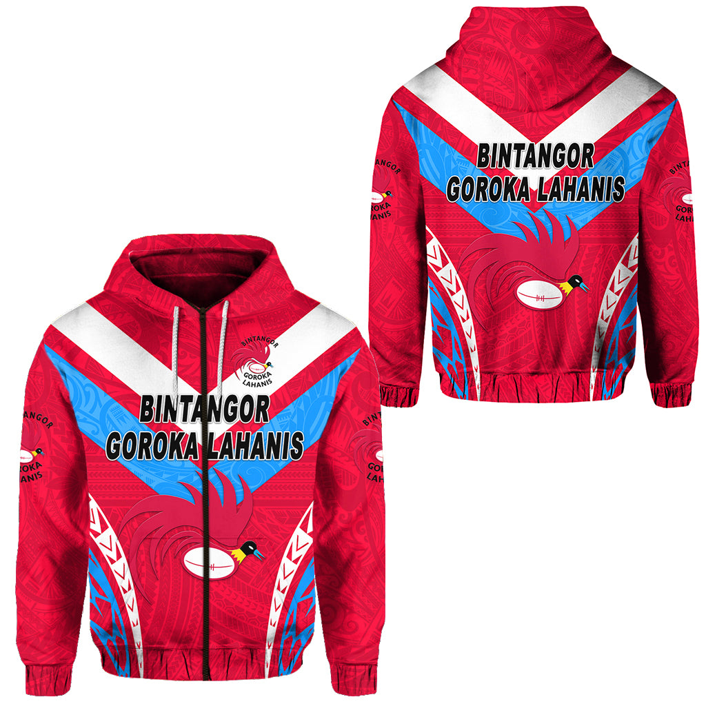 Papua New Guinea Bintangor Goroka Lahanis Zip Hoodie Rugby Original Style Red LT8 Unisex Red - Polynesian Pride