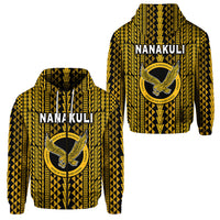 Hawaii Nanakuli School Zip Hoodie Golden Hawks Simple Style LT8 Gold - Polynesian Pride
