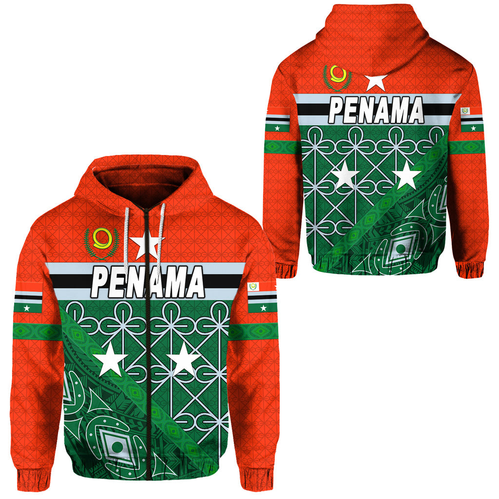 Penama Province Zip Hoodie Vanuatu Pattern Unique Style LT8 Unisex Green - Polynesian Pride