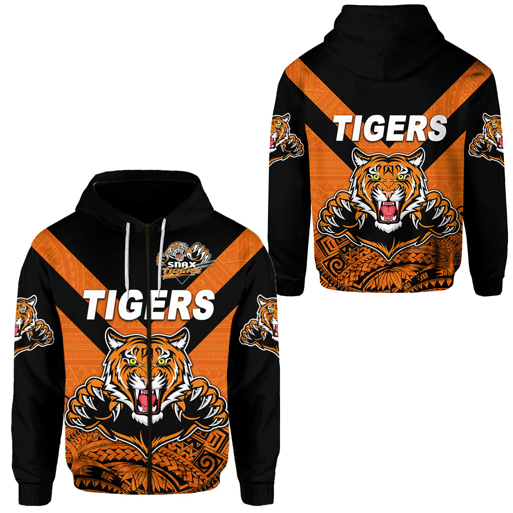 Papua New Guinea Lae Snax Tigers Zip Hoodie Rugby Original Style Orange LT8 Unisex Orange - Polynesian Pride