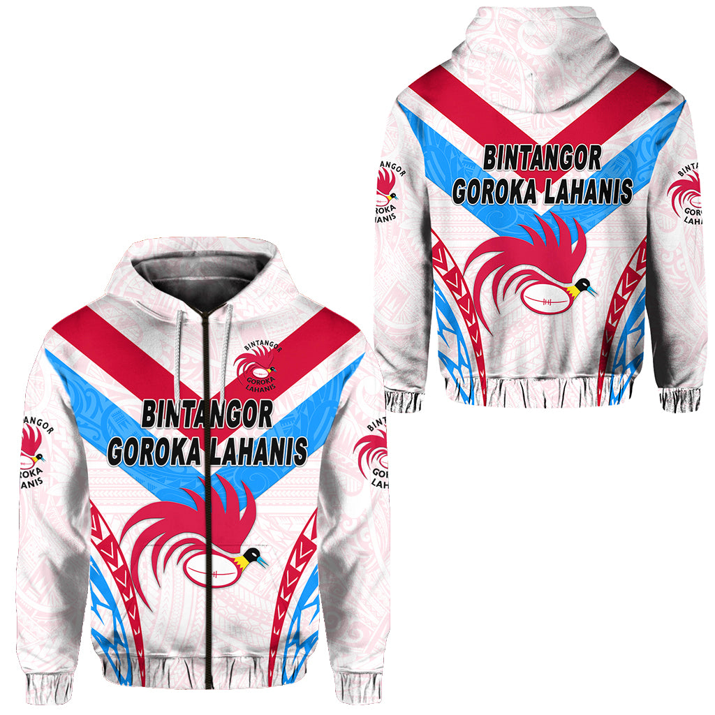 Papua New Guinea Bintangor Goroka Lahanis Zip Hoodie Rugby Original Style White LT8 Unisex White - Polynesian Pride