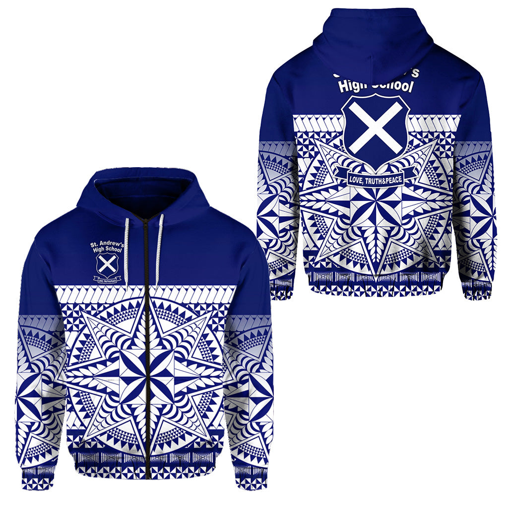 St. andrews High School Zip Hoodie Simplified Version LT8 - Polynesian Pride