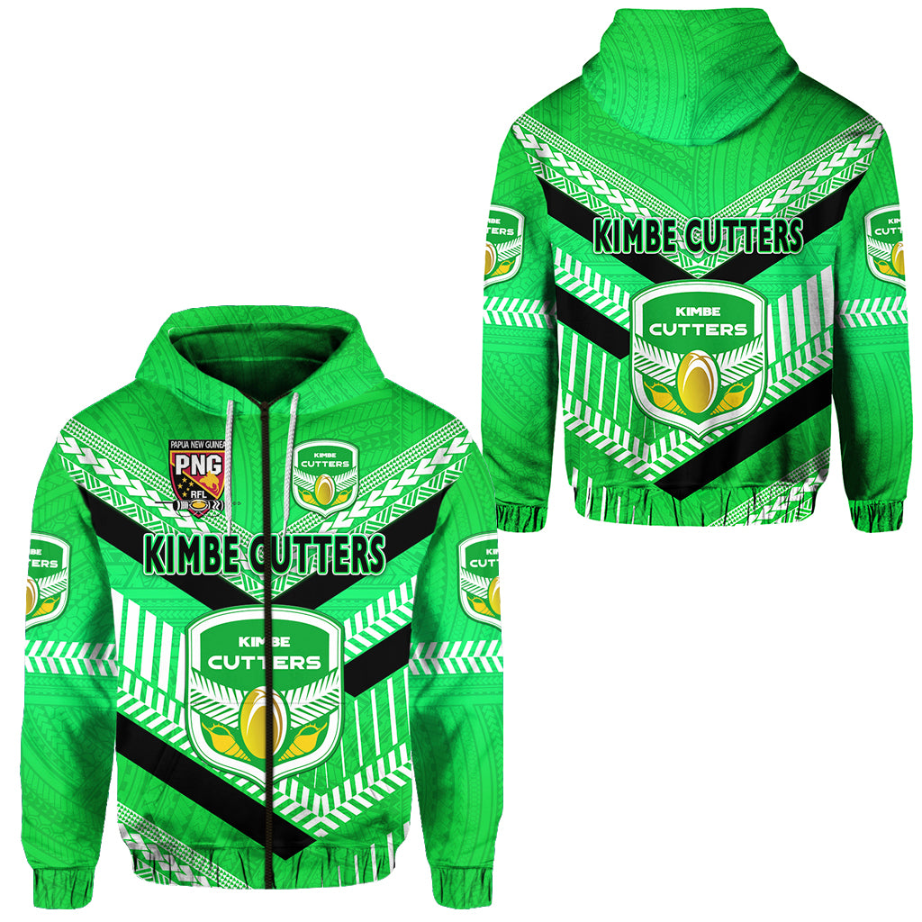 Papua New Guinea Kimbe Cutters Zip Hoodie Rugby Green LT8 Unisex Green - Polynesian Pride