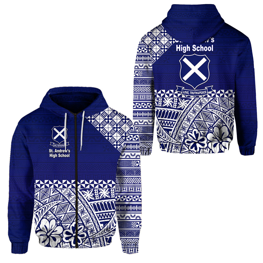 St. andrews High School Zip Hoodie Tonga Kupesi Vibes LT8 - Polynesian Pride