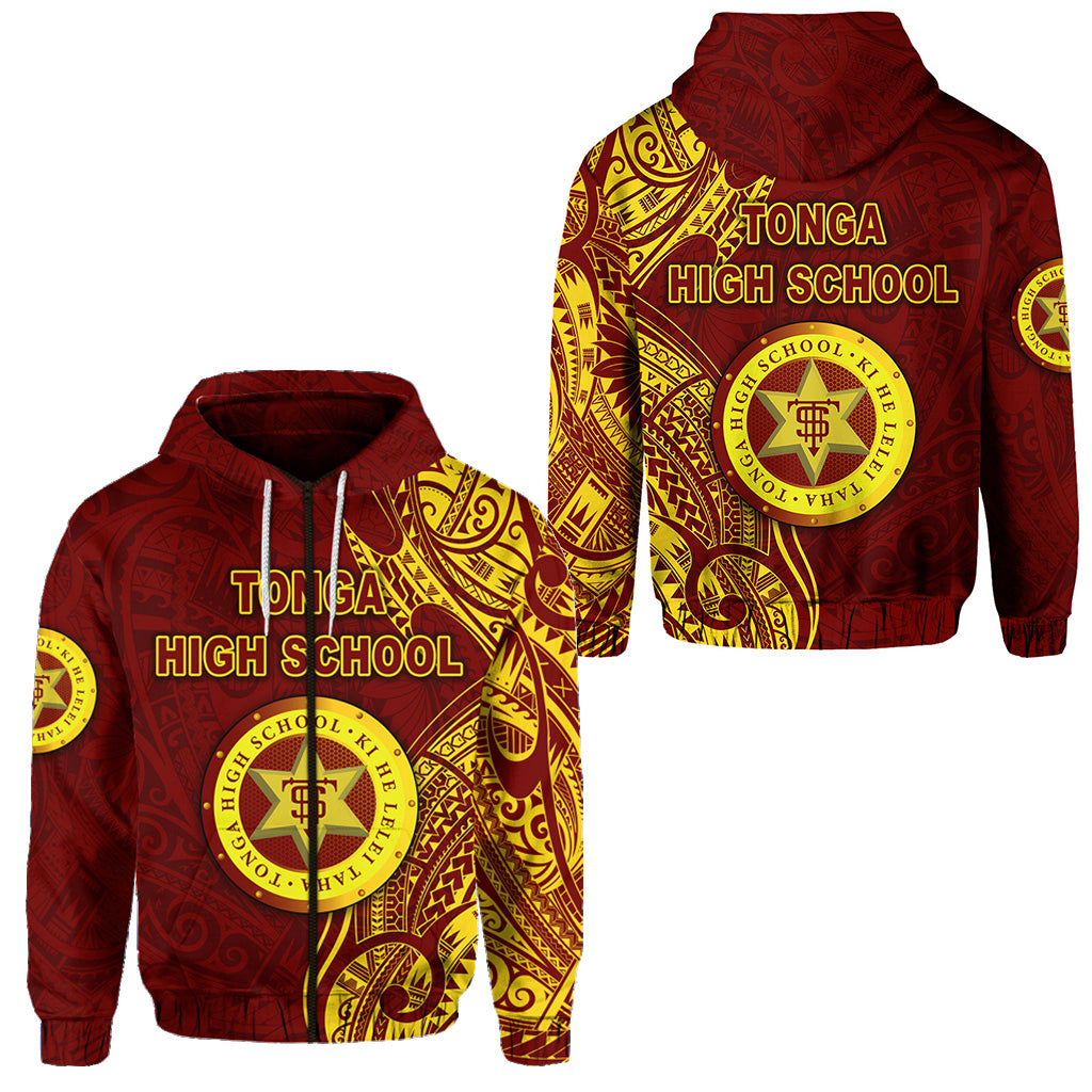 Tonga High School Zip Hoodie Simple Vibes Maroon LT8 Unisex Maroon - Polynesian Pride