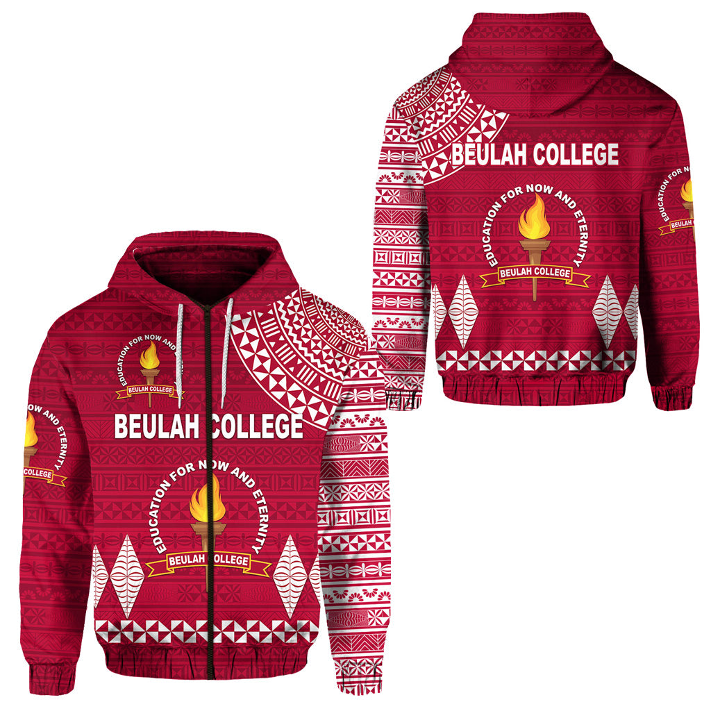 Tonga Beulah College Zip Hoodie Simple Style LT8 Unisex Maroon - Polynesian Pride