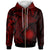 Marshall Islands Zip up Hoodie Humpback Whale & Coat of Arms Red Unisex Red - Polynesian Pride