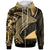 Tokelau Zip up Hoodie Humpback Whale & Coat of Arms Gold Unisex Gold - Polynesian Pride